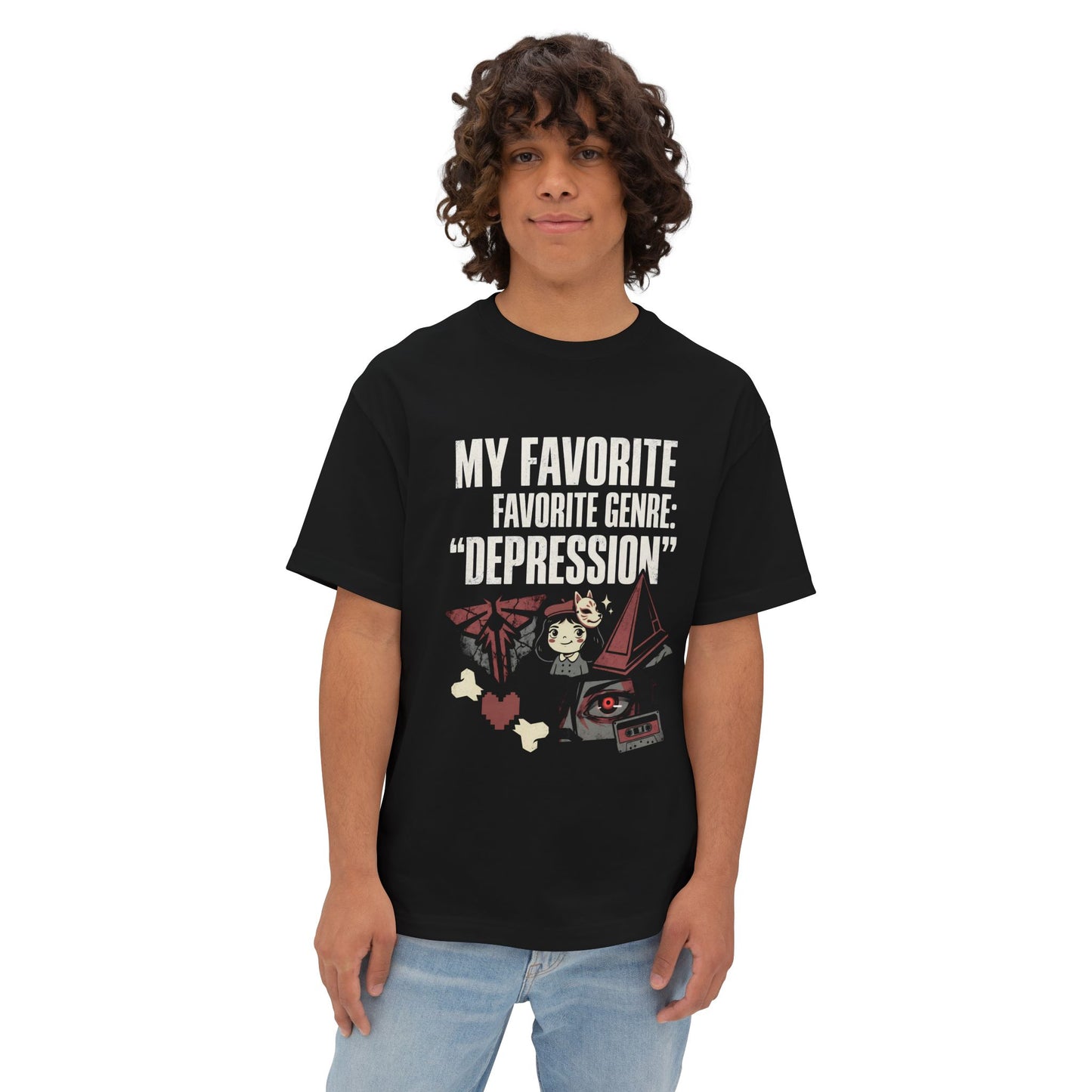 Little Misfortune Mr. Voice – Silent Hill Pyramid Head Undertale Sans Vibes Premium Oversized Unisex T-Shirt