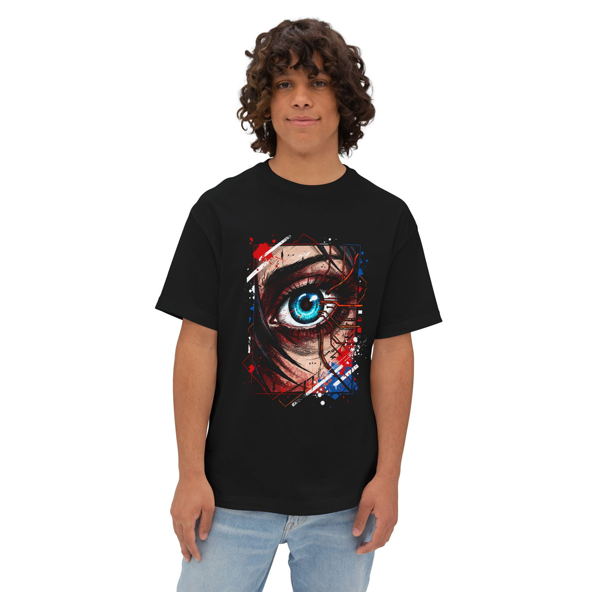 Signalis Cybernetic Eye Circuit Splatter Oversized T-Shirt