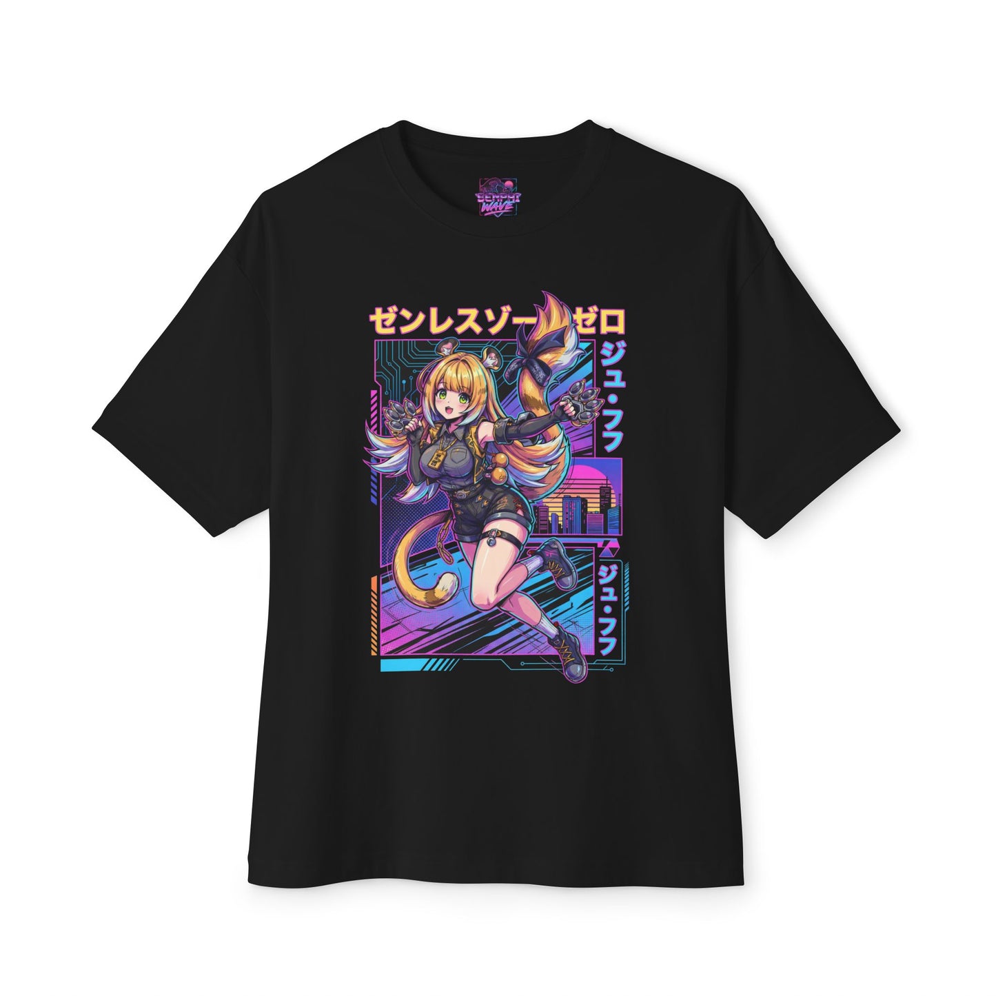 Synthwave Retro Ju Fufu Zenless Zone Zero Art Premium Oversized Unisex T-Shirt