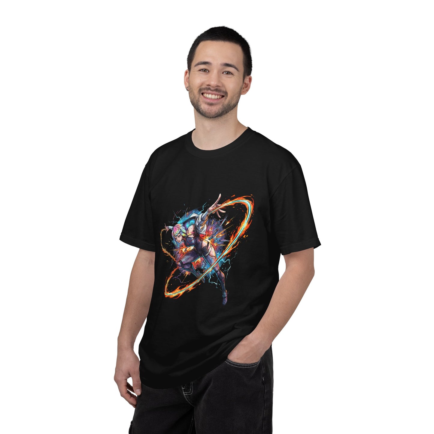 Cyberpunk Edgerunners Lucy Netrunner White Hair Blue Eyes Design Premium T-Shirt