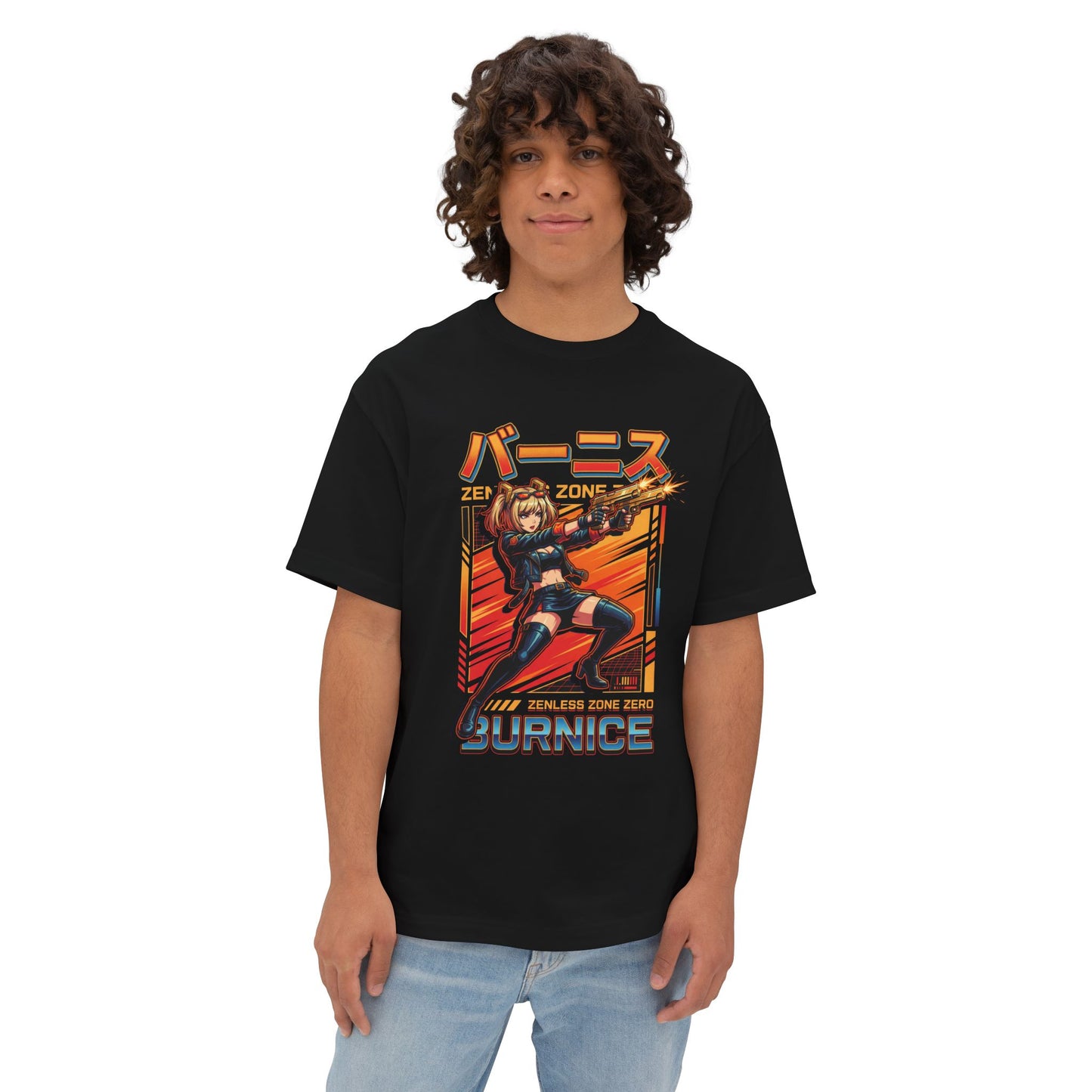 Burnice White Synthwave Retro Neon Bartender Premium Oversized Unisex T-Shirt