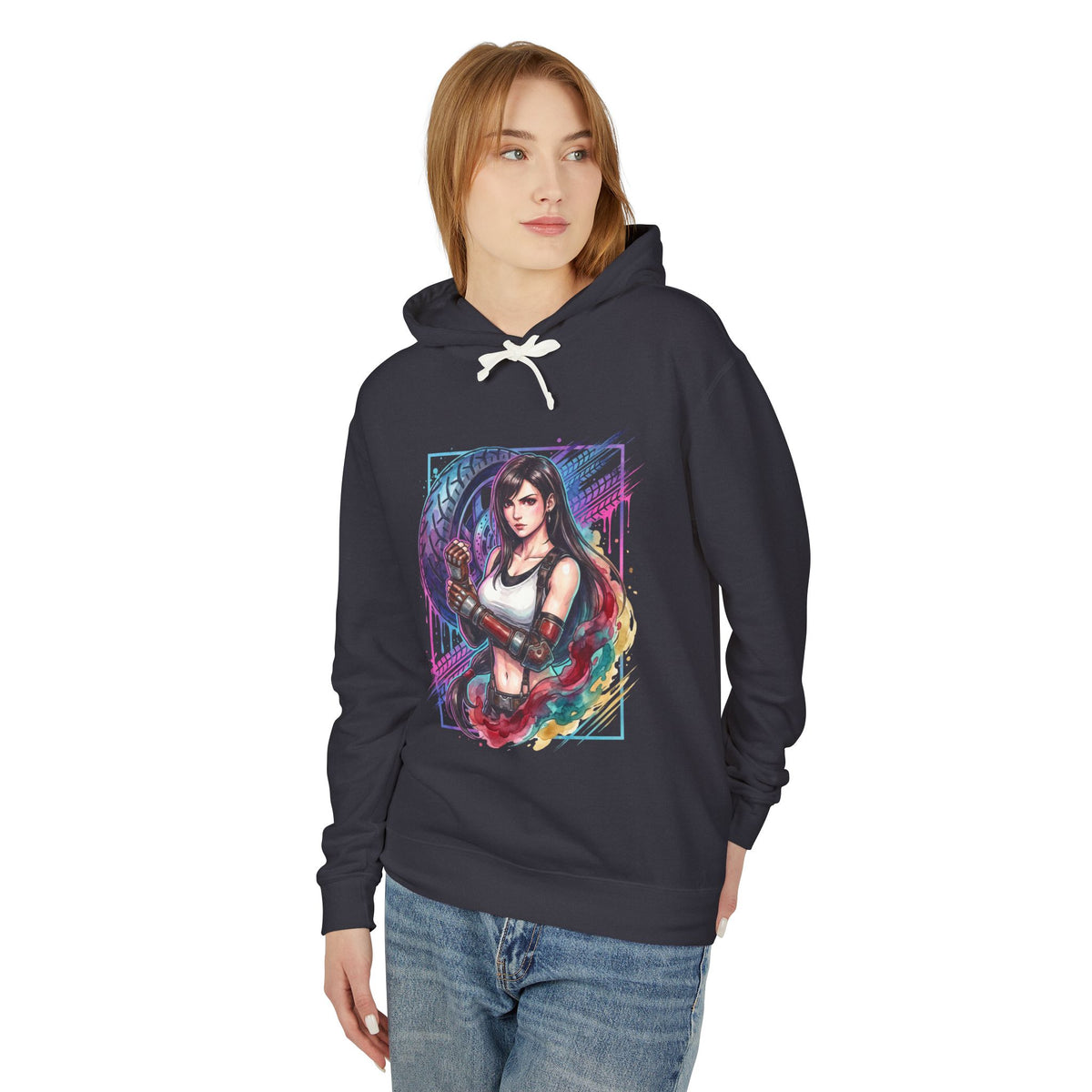 Final Fantasy VII Tifa Lockhart Black Skirt Boots Design Unisex Premium Hoodie