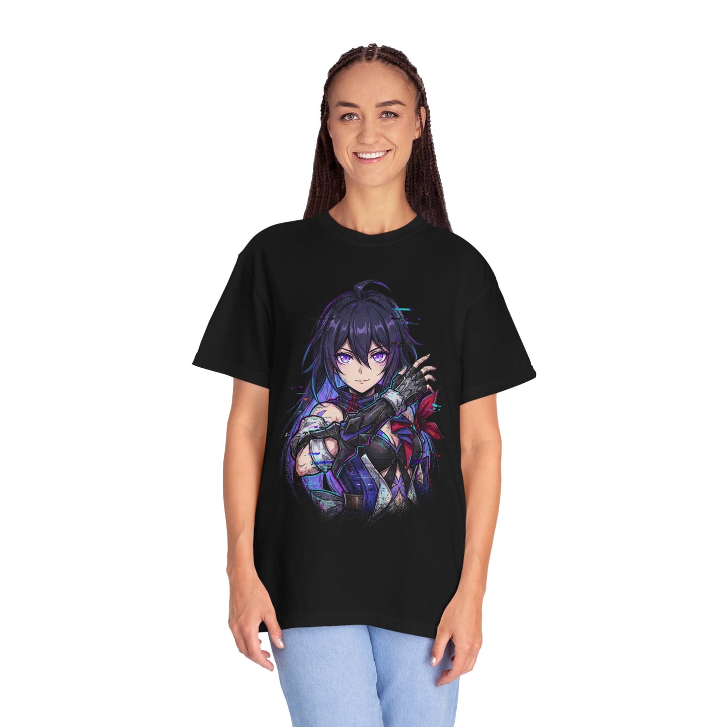 Seele HSR Purple Hair Butterfly Motif Quantum Hunt Portrait Premium T-Shirt