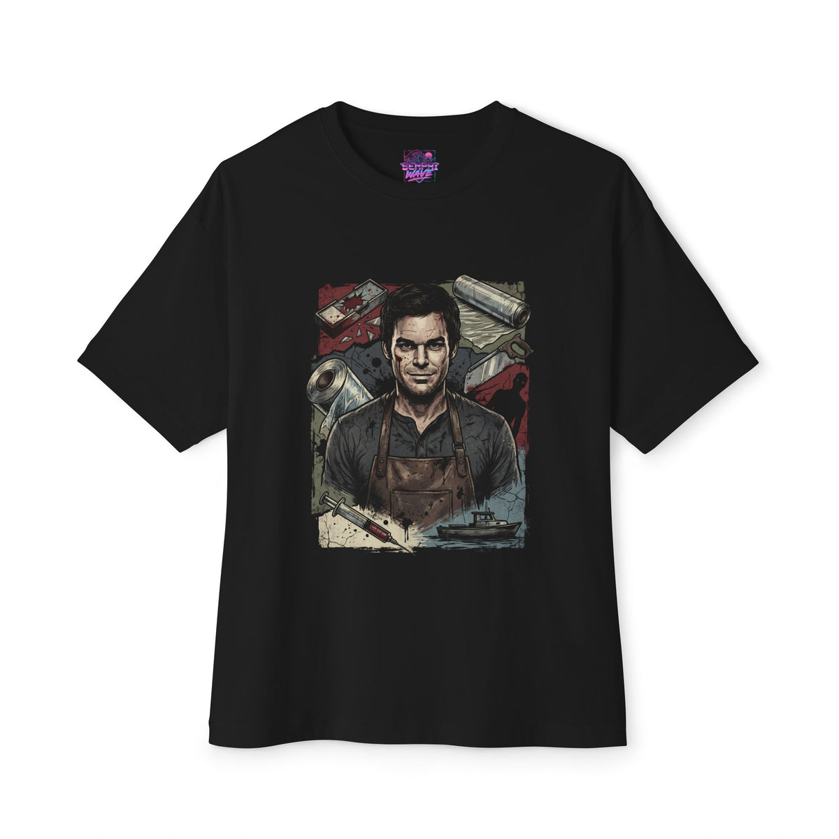 Dexter Morgan Apron Plastic Wrap Kill Room Oversized T-Shirt