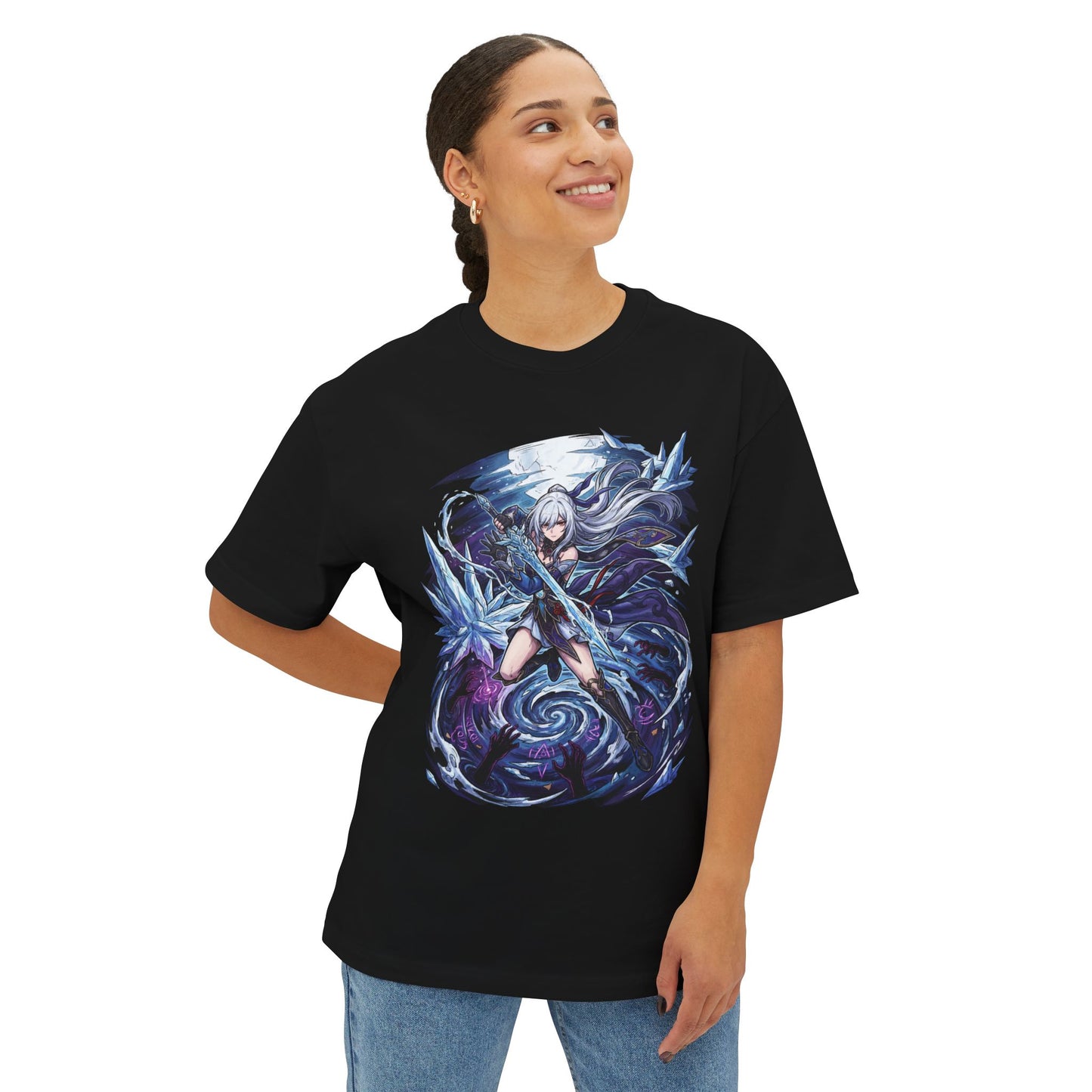 Jingliu HSR: Pale Skin Magenta Eyes Swordmaster Premium Oversized Unisex T-Shirt