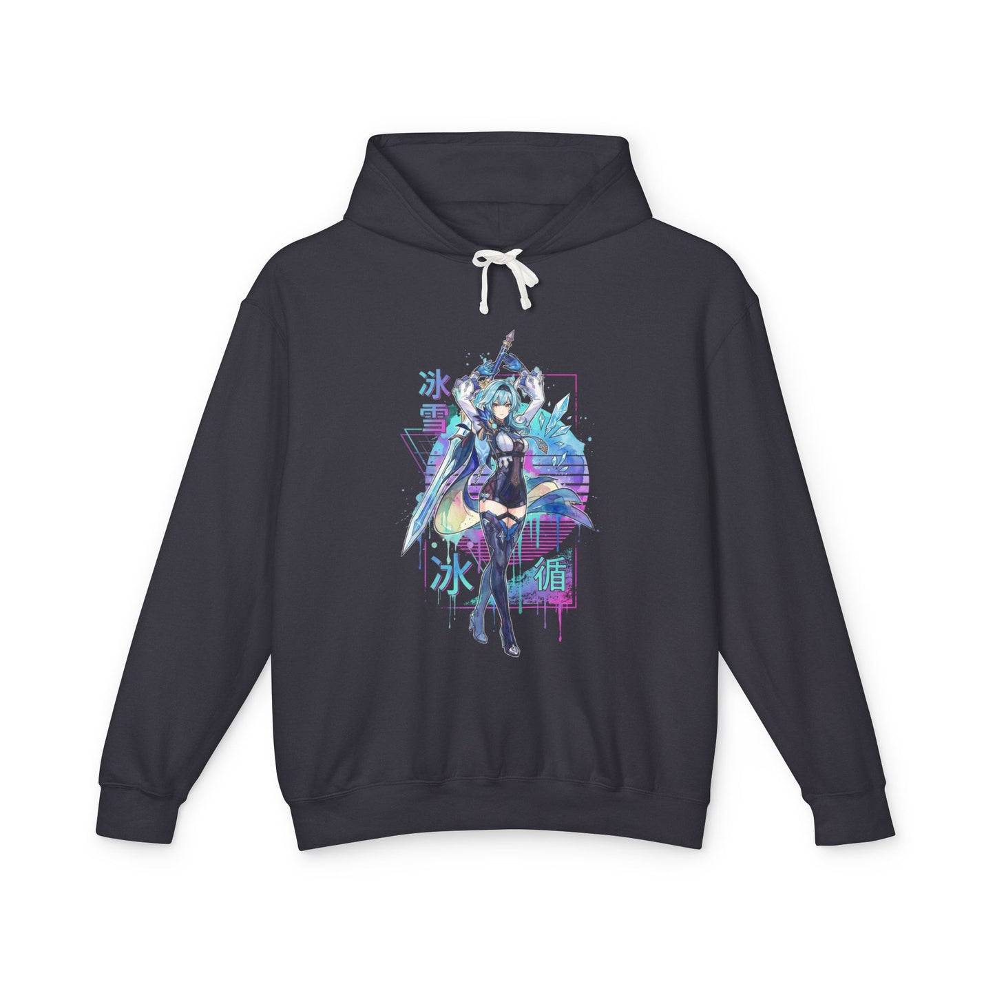 Genshin Eula Lawrence Vaporwave CRT Glitch Effect Art Unisex Premium Hoodie