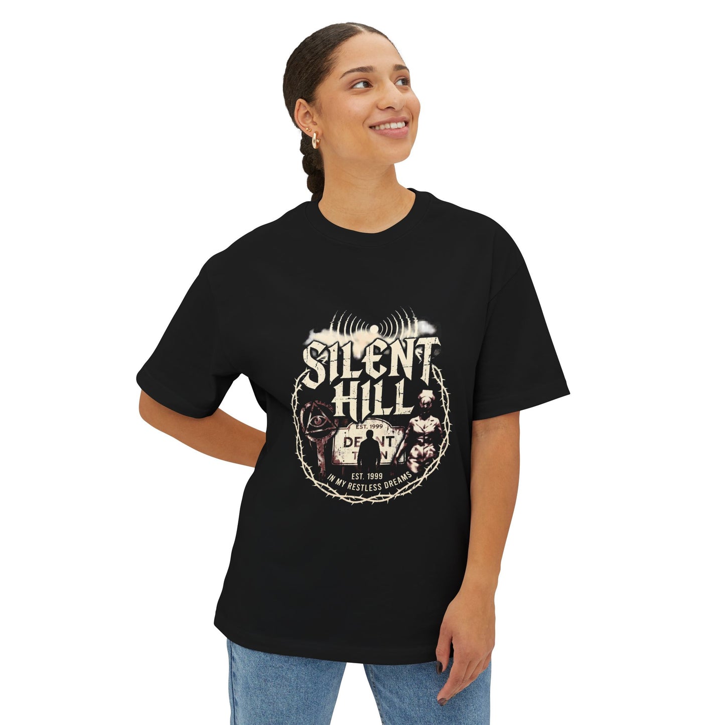 Silent Hill 1: Foggy Streets & Siren Horror Premium Oversized Unisex T-Shirt