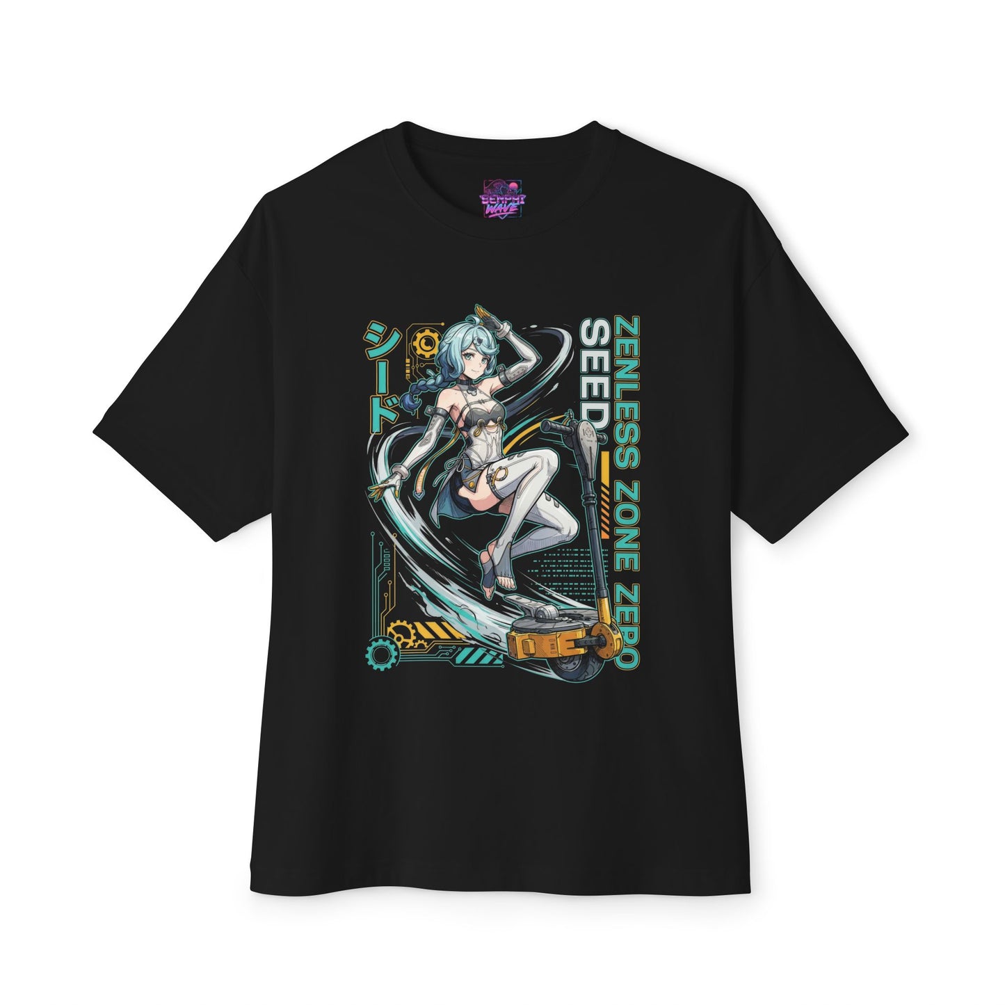 Seed Zenless Zone Zero Retrowave Synth Neon Mecha Premium Oversized Unisex T-Shirt
