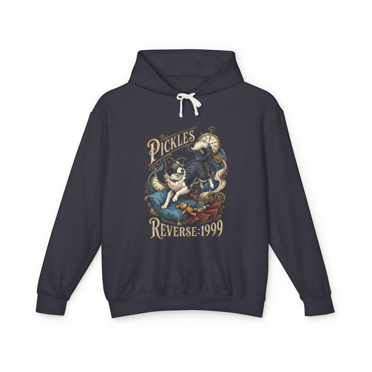 Reverse 1999 Pickles Border Collie Cushion Clocks Fan Art Hoodie