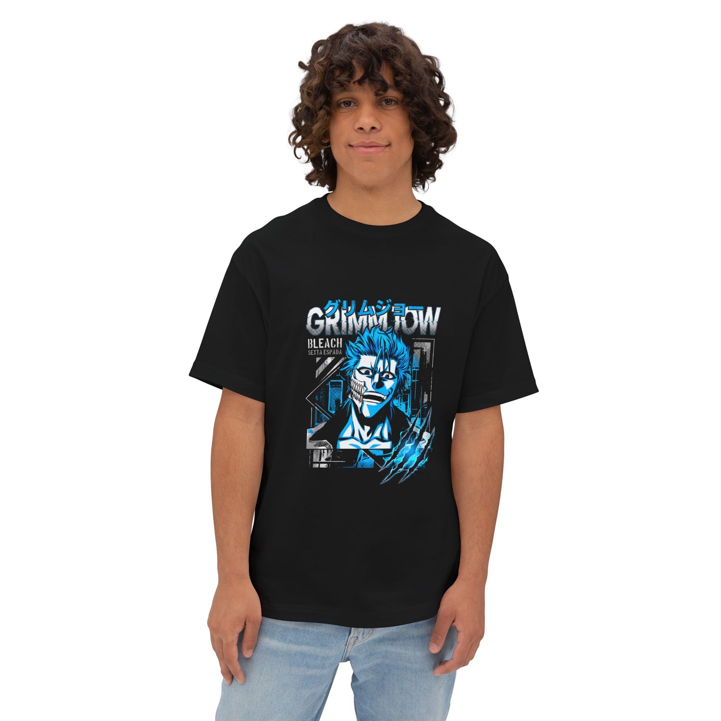 Grimmjow Jaegerjaquez Bleach Urban Streetwear Vaporwave Japanese Text Premium Oversized Unisex T-Shirt