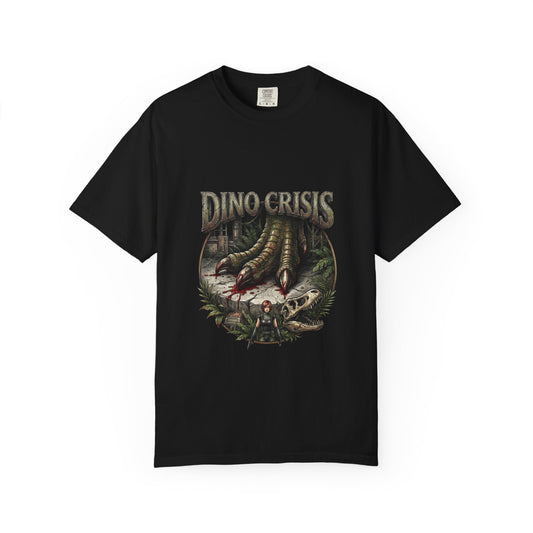Dino Crisis 1999 Cover Art Velociraptor Claw Bloody Foot Portrait Premium T-Shirt