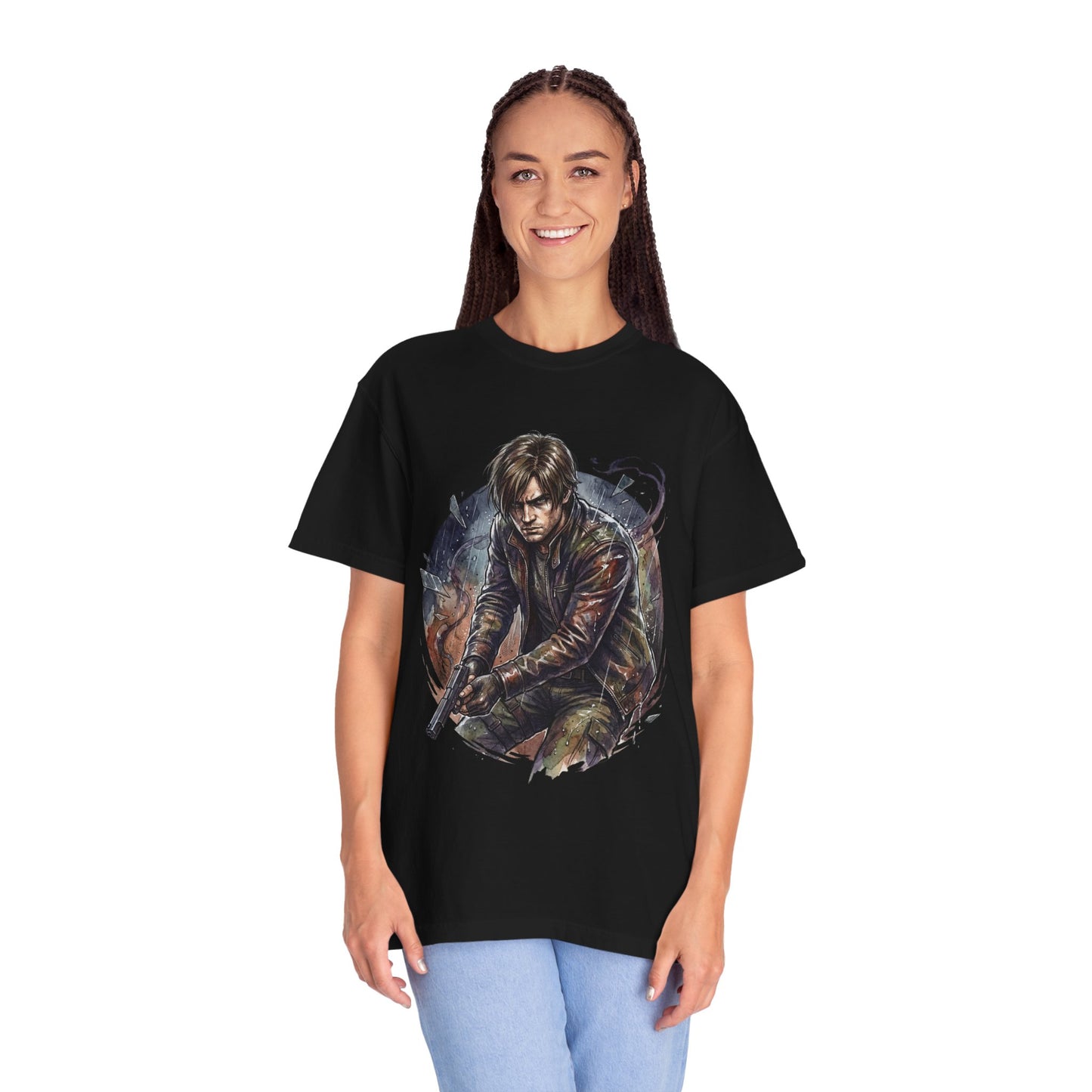 Leon Kennedy Resident Evil Requiem Intense Crowd Control Horror Premium T-Shirt
