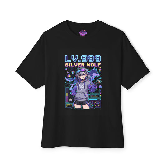 Silver Wolf Level 999: Honkai Star Rail God Mode Premium Oversized Unisex T-Shirt