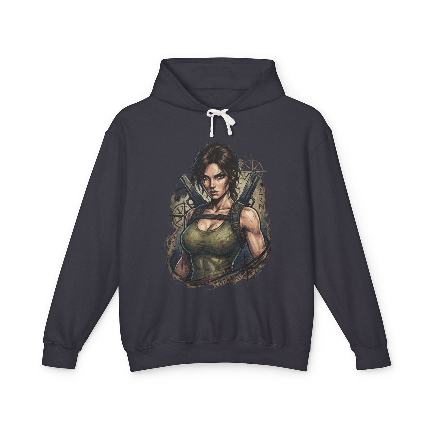 Lara Croft Tomb Raider T-Shirt | Classic Dual Pistols Archaeologist Gamer Tee Unisex Premium Hoodie