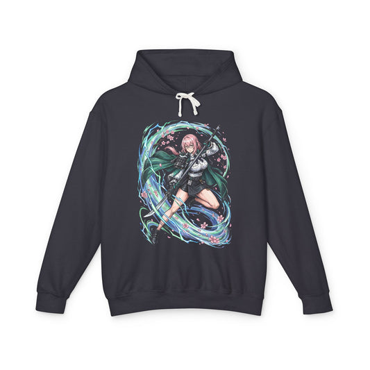 Zenless Zone Zero Yanagi Cherry Blossom Naginata Fan Art Hoodie