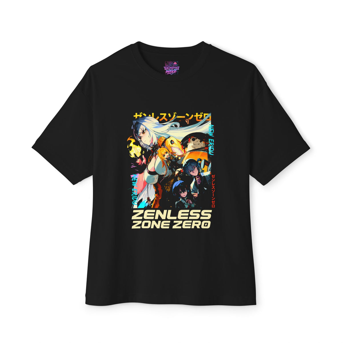 Zenless Zone Zero New Eridu Agents Katakana Poster Oversized T-Shirt