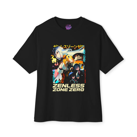 Zenless Zone Zero New Eridu Agents Katakana Poster Oversized T-Shirt