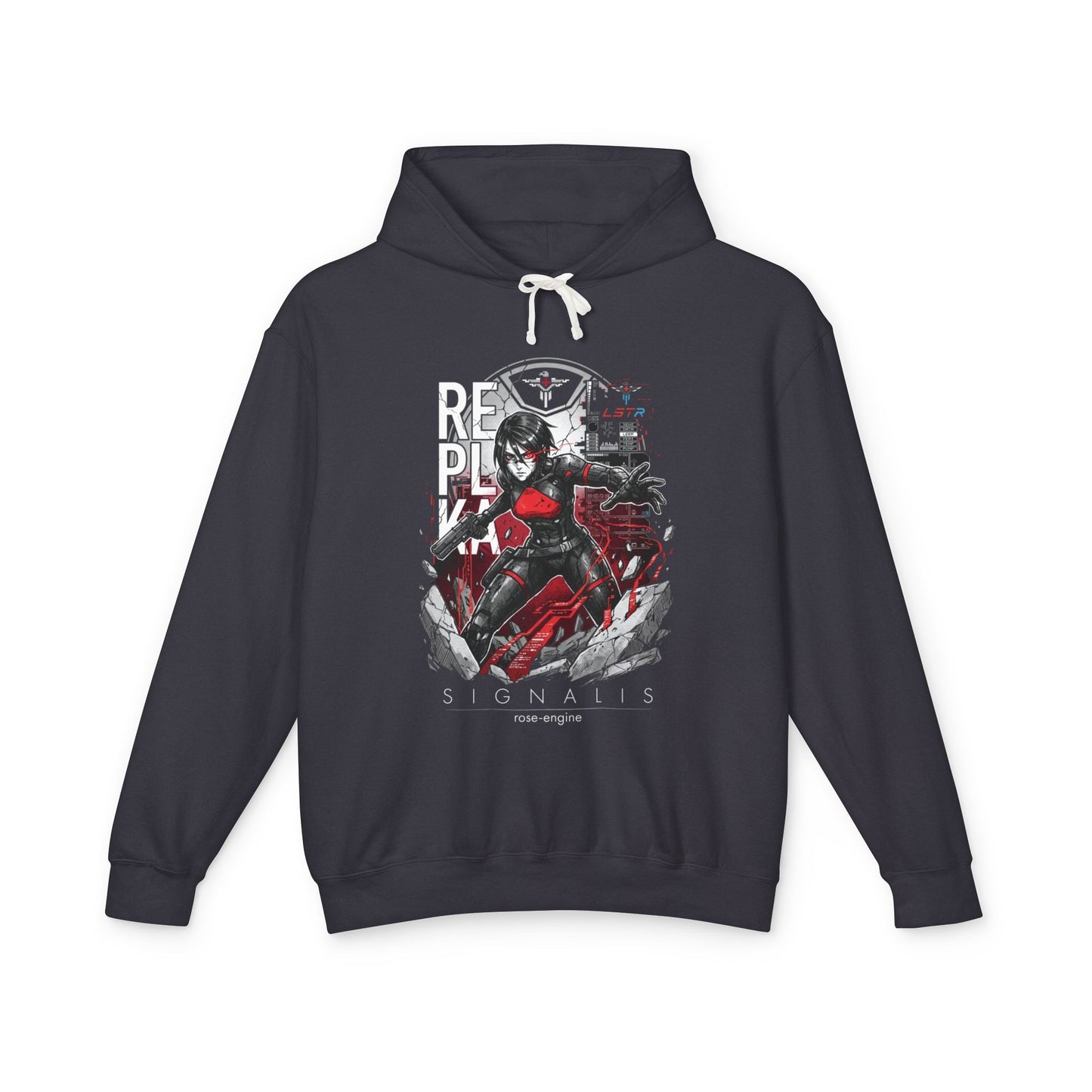 Signalis Elster Black Red Eyes Retro Survival Horror Icon Unisex Premium Hoodie