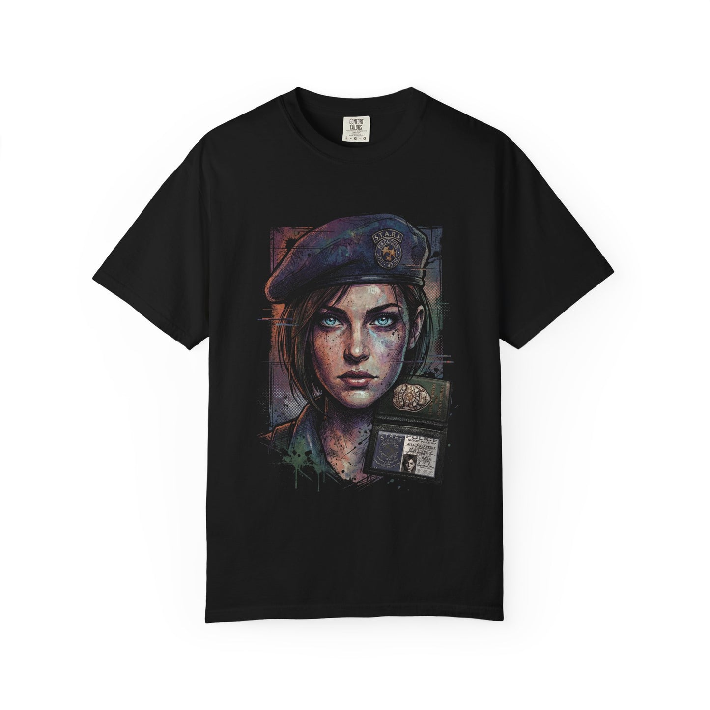 Resident Evil Jill Valentine STARS Uniform Beret Portrait Premium T-Shirt