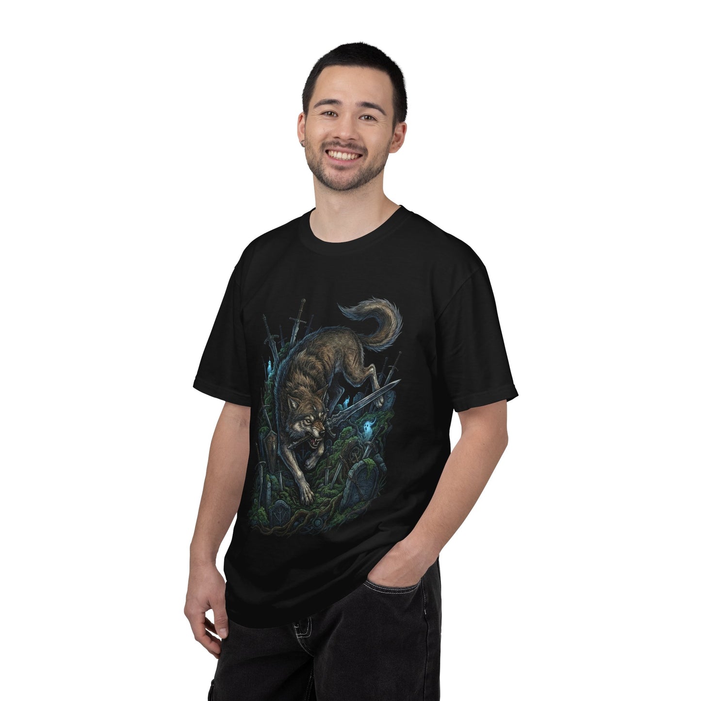 Sif Great Grey Wolf Sword Guardian Art Premium T-Shirt