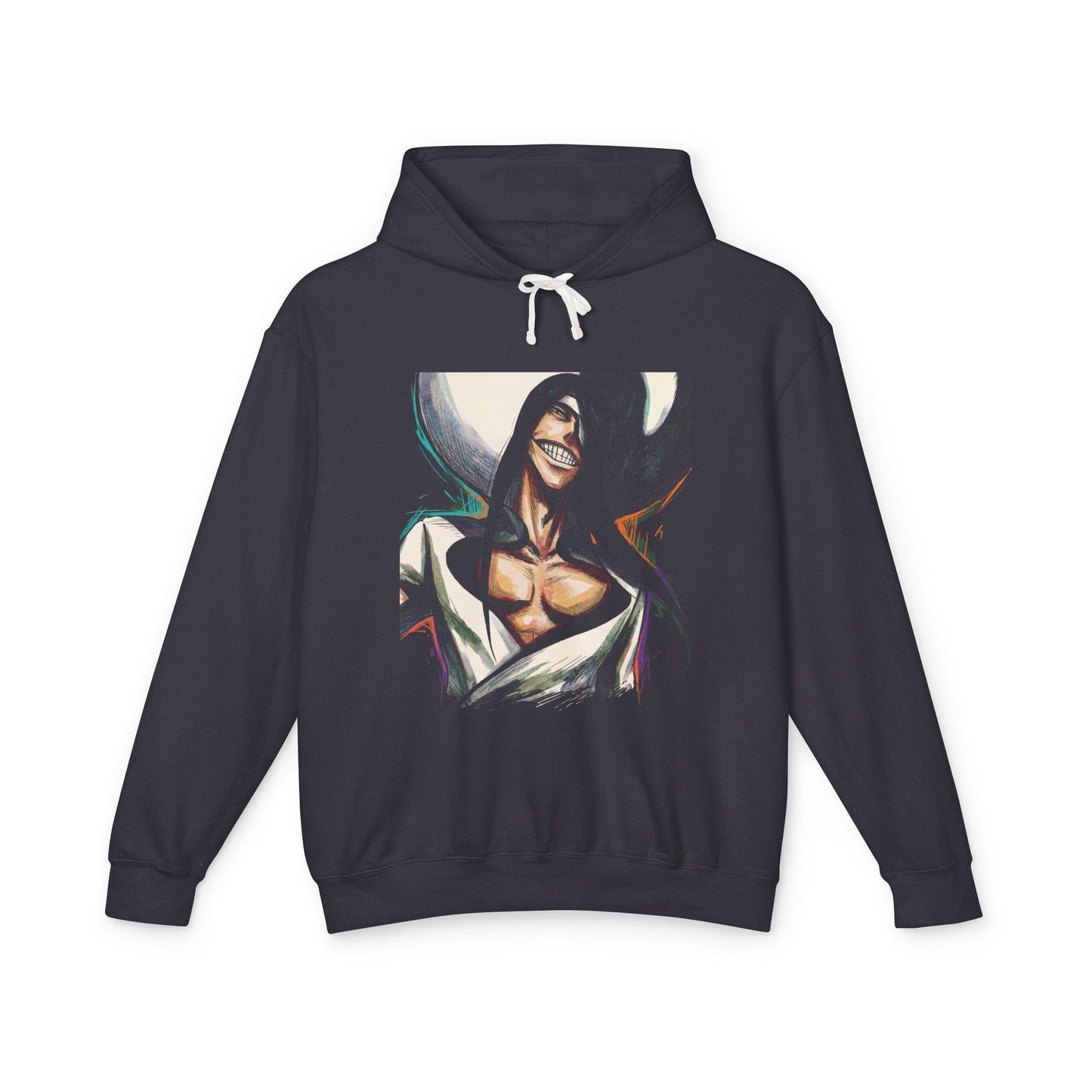 Noitora Tall Lanky Arrancar Warrior Fan Art – Eyepatch Smug Grin Black Hair Design Unisex Premium Hoodie
