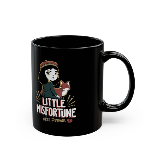 Little Misfortune Fox Friend Logo Black Mug