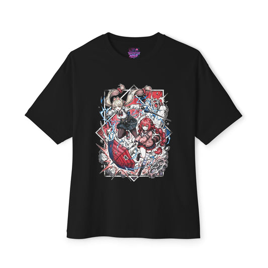 Zenless Zone Zero Alice and Yuzuha Gears Panel Fan Art Oversized T-Shirt