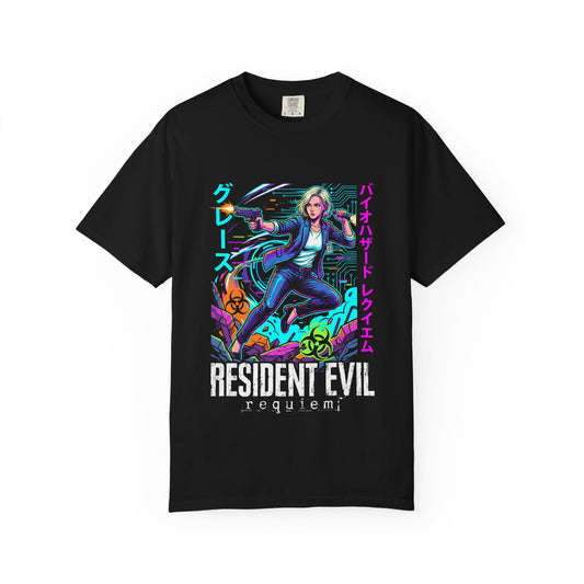 Cyberpunk synthwave Retro RE9 Grace Ashcroft Raccoon City Return Art Premium T-Shirt