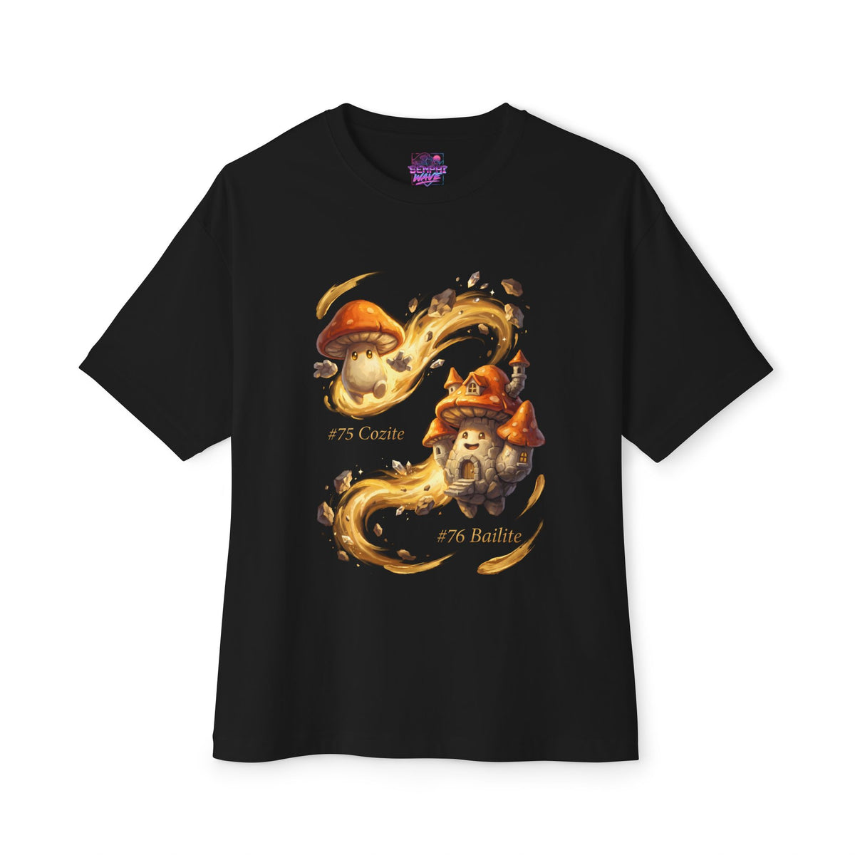 Cozite Bailite Aniimo Evolution Line Gold Oil Painting - Oversized Premium Tee