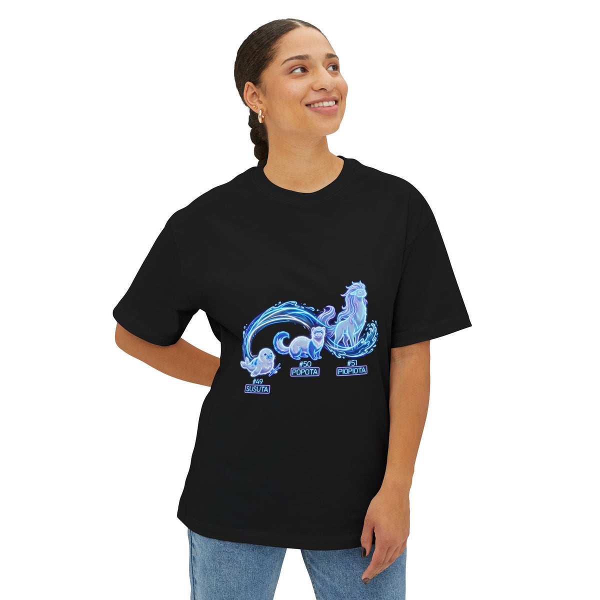 Susuta Popota Piopiota Aniimo Evolution Line Neon Glow - Oversized Premium Tee