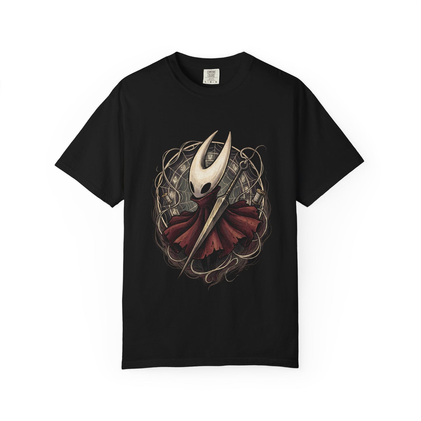 Hollow Knight Silksong Hornet White Mask Red Cloak Design Premium T-Shirt