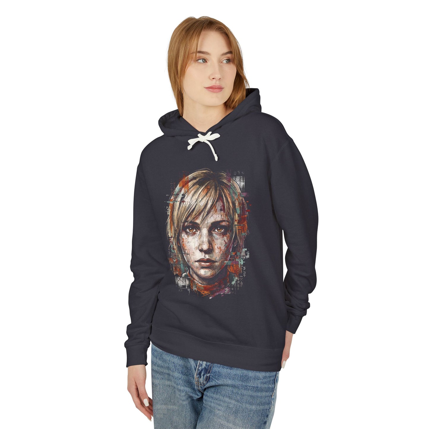 Silent Hill 3 Heather Mason Denim Vest Butterfly Knife Portrait Unisex Premium Hoodie