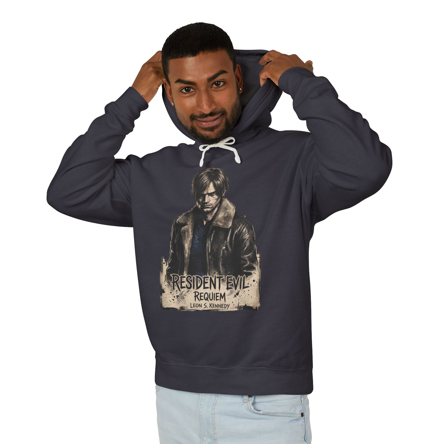 Leon Kennedy Resident Evil Requiem Older Design Gravel Charm Unisex Premium Hoodie
