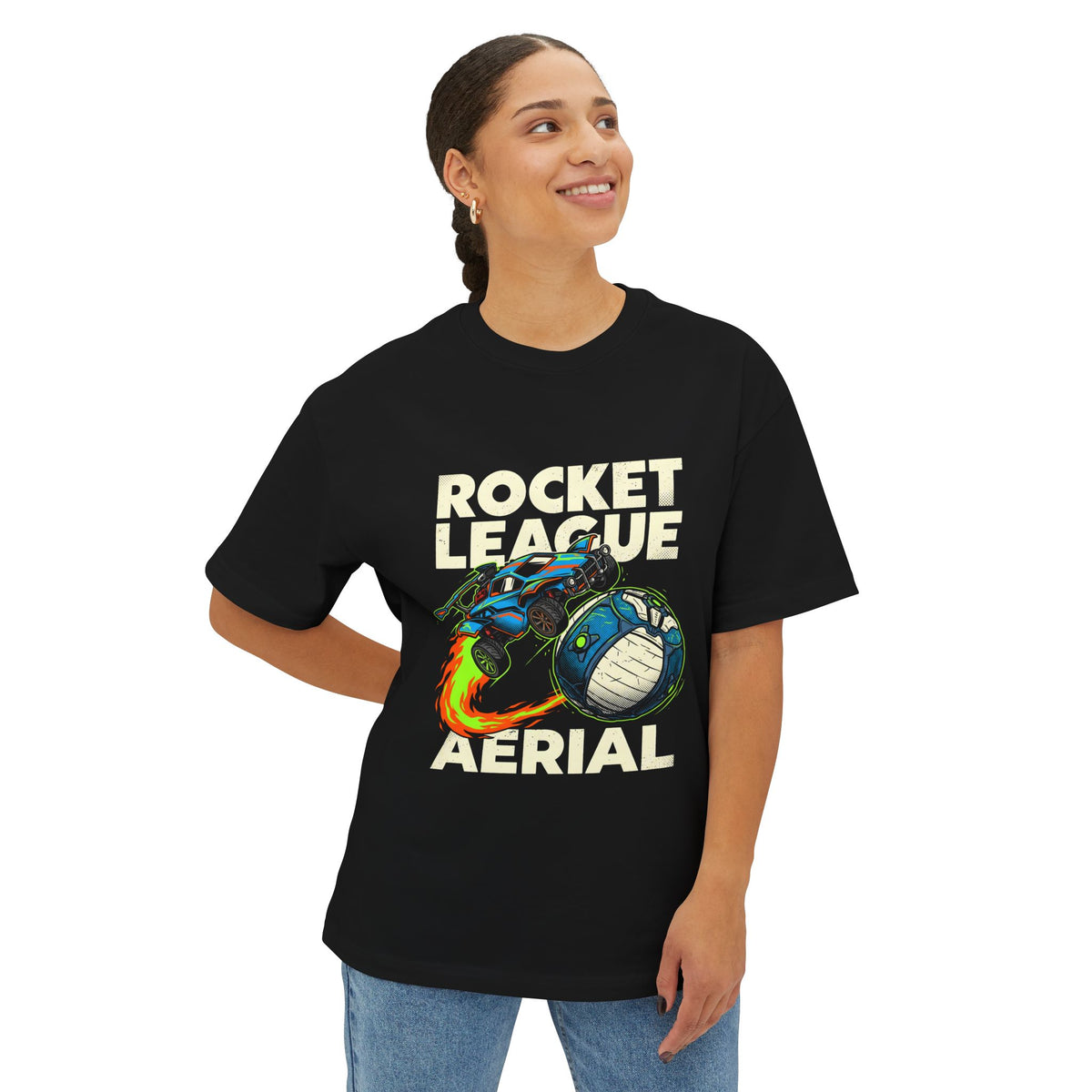 Rocket League Aerial Car and Ball Graphic Oversized T-Shirt