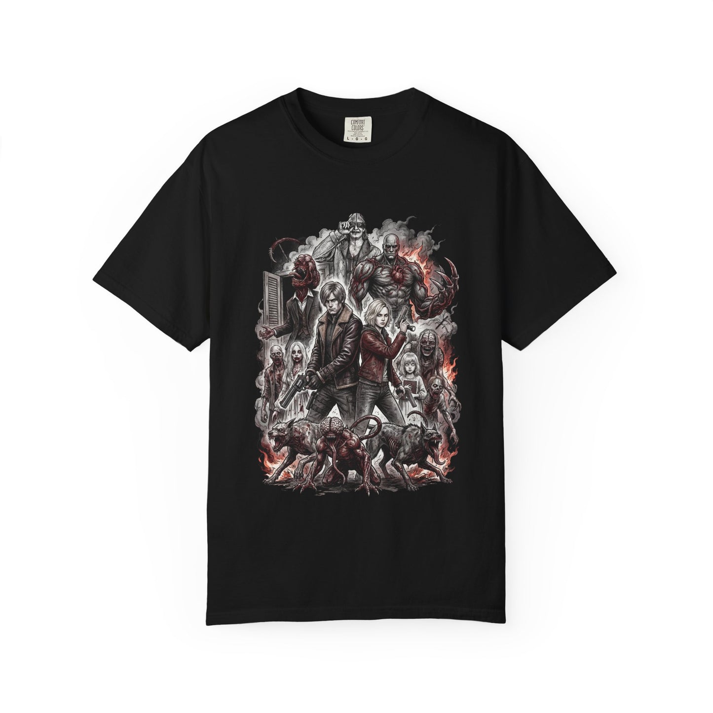 RE9 Grace and Leon Facing Plant 43 Super Tyrant Grunge Horror Design Premium T-Shirt