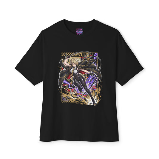 Zenless Zone Zero Evelyn Chevalier Retro Synthwave Guard Premium Oversized Unisex T-Shirt