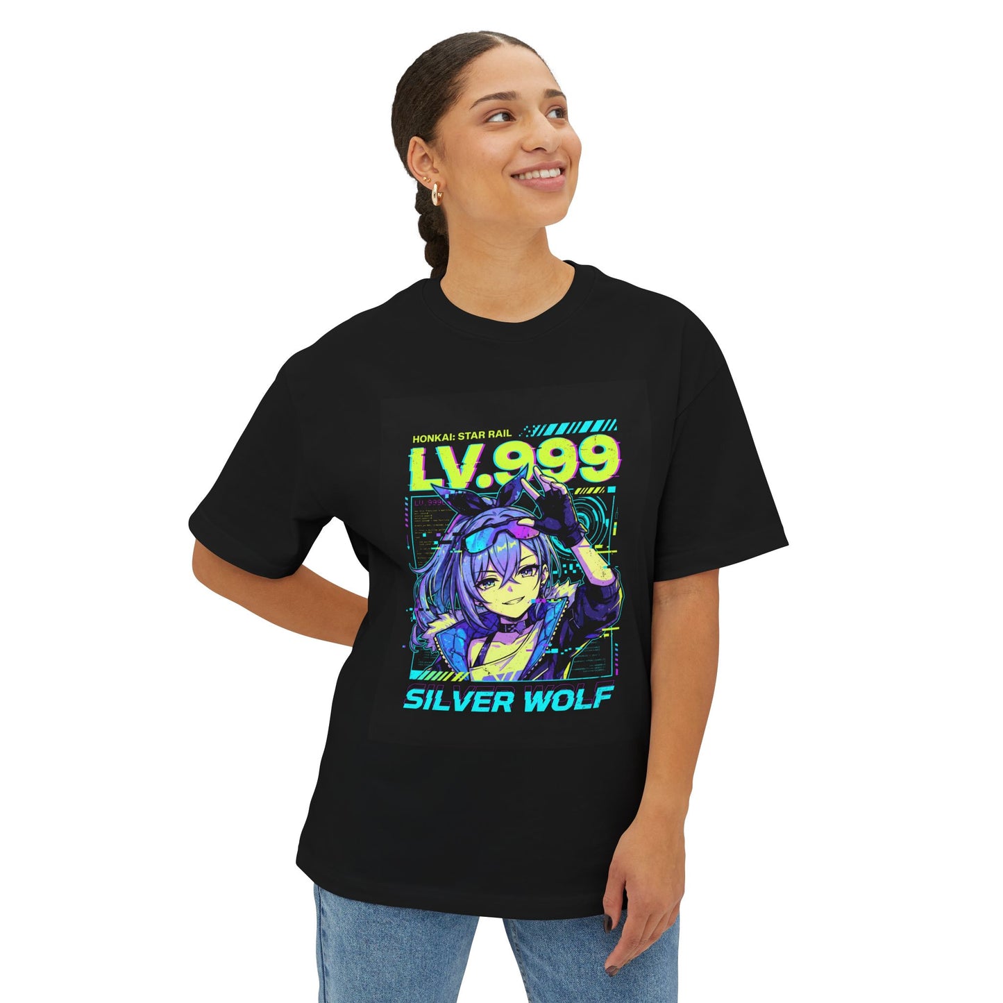HSR Silver Wolf Lv.999: Punk Aesthetic Queen Premium Oversized Unisex T-Shirt