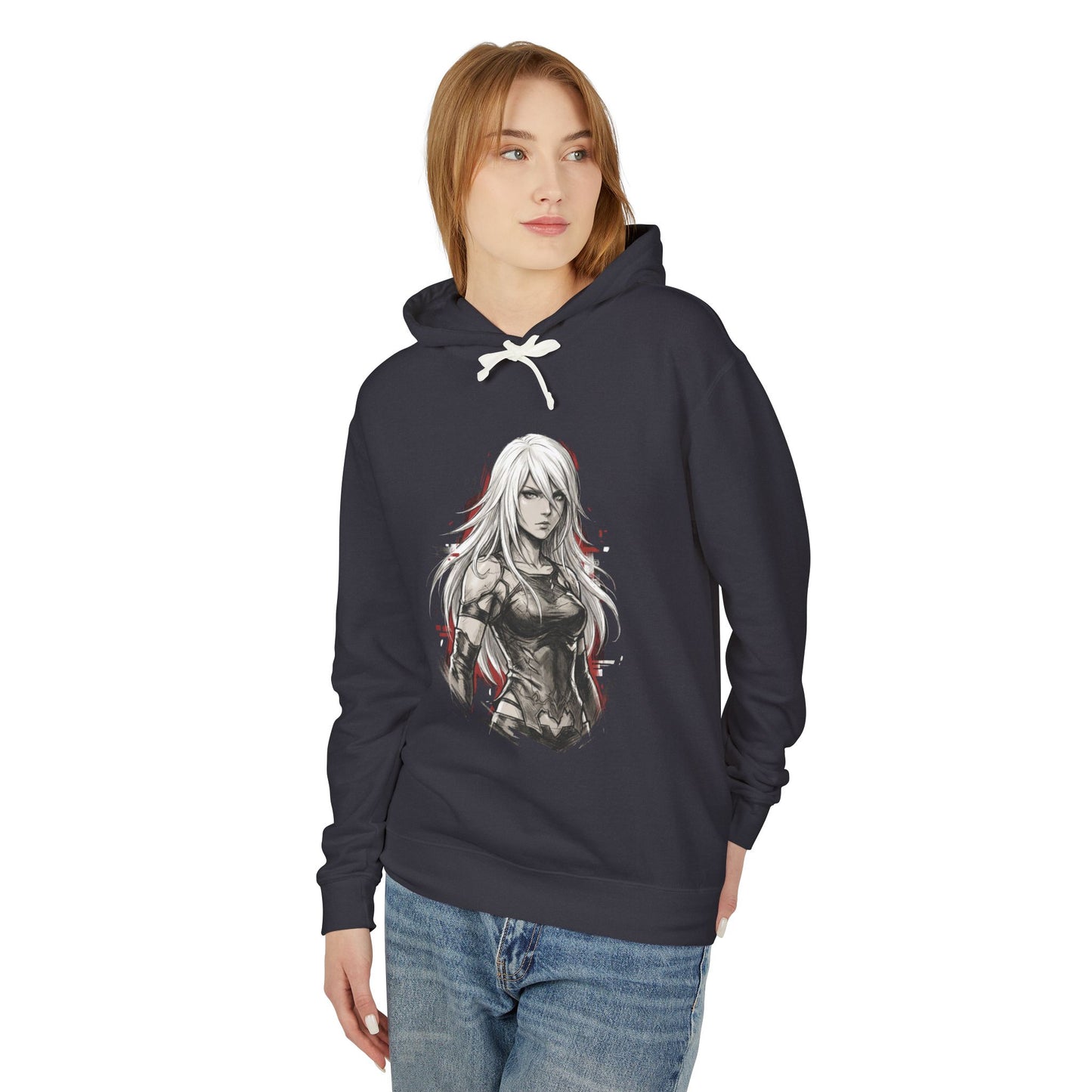 A2 NieR Shirt | Long White Hair Tattered Black Outfit Gamer Merch Unisex Premium Hoodie
