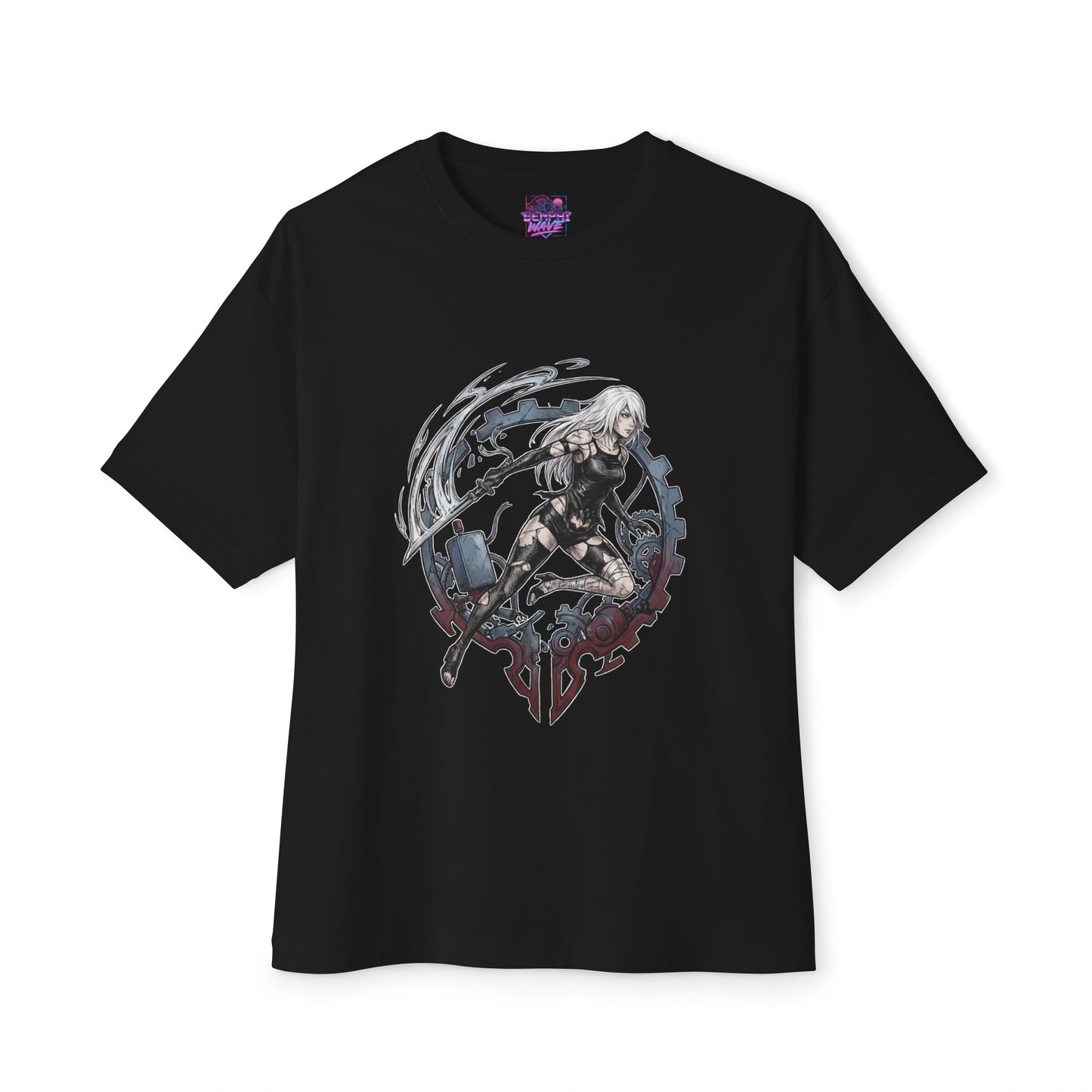 A2 Nier Automata White Hair Katana Warrior Premium Oversized Unisex T-Shirt