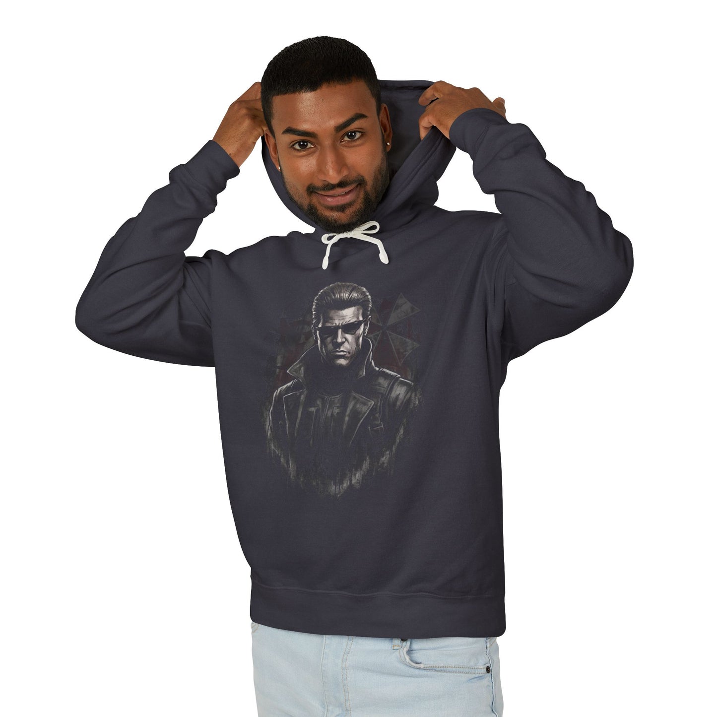 Vaporwave Resident Evil Albert Wesker Sunglasses Red Eyes Superhuman Design Unisex Premium Hoodie