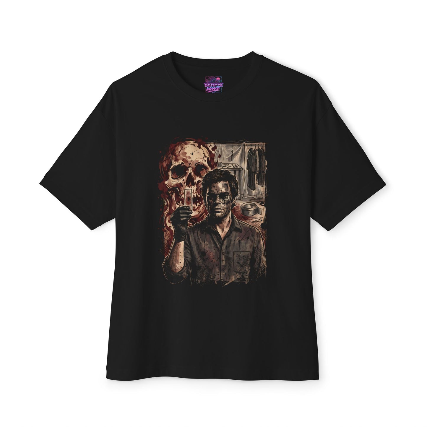 Dexter Morgan Plastic Wrap Kill Room – Iconic Scene Art Premium Oversized Unisex T-Shirt