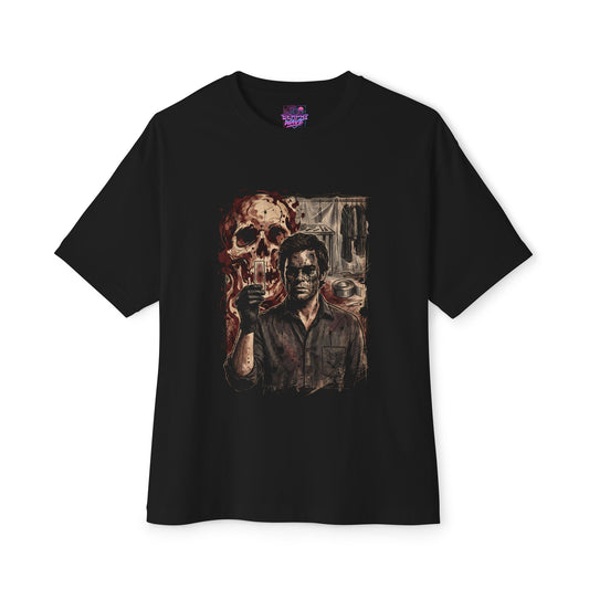 Dexter Morgan Plastic Wrap Kill Room – Iconic Scene Art Premium Oversized Unisex T-Shirt