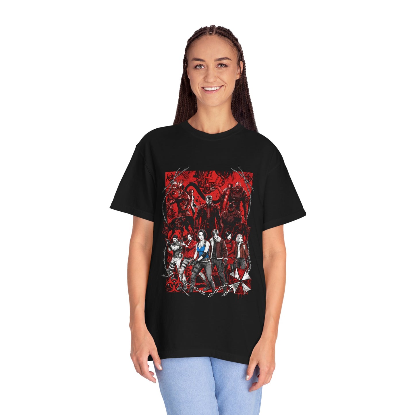 Resident Evil Heroes Vs Villains Jill Grace Chris Ada Nemesis Icon Premium T-Shirt