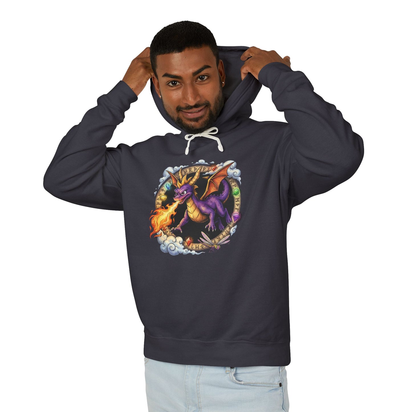 Spyro the Dragon Classic Style – Horn Charge Sparx Buddy Dynamic Art Unisex Premium Hoodie