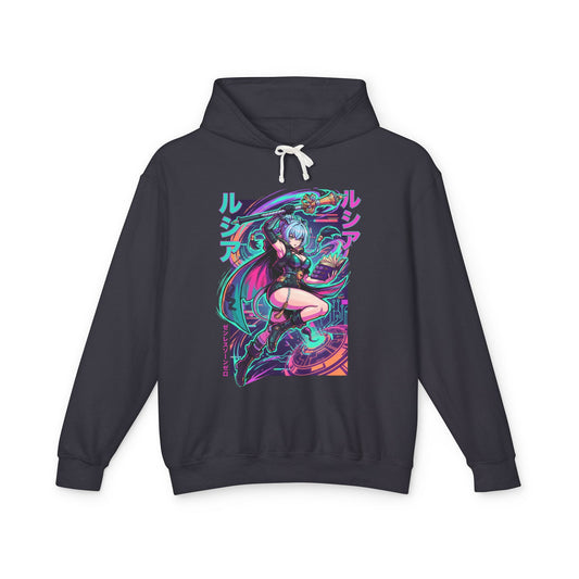 Lucia Elowen Zenless Zone Zero 80s Neon Goat Horns Unisex Premium Hoodie