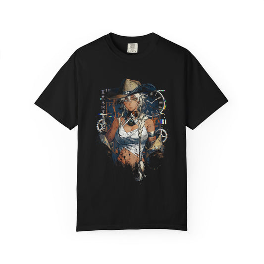 Argus Reverse 1999 Long Silver Hair Cowboy Hat Portrait Premium T-Shirt