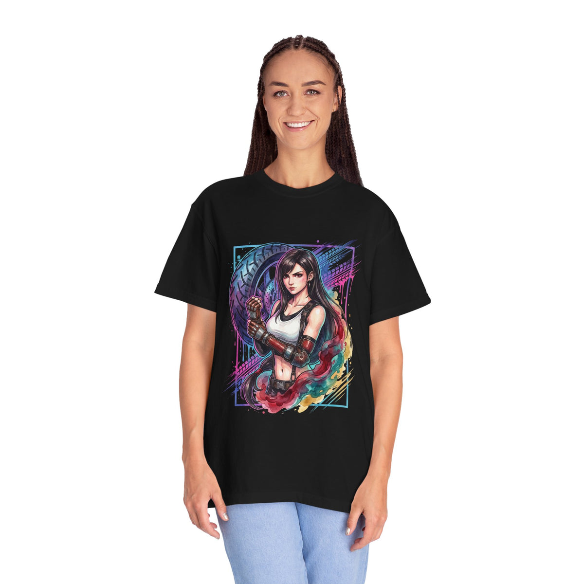 Final Fantasy VII Tifa Lockhart Black Skirt Boots Design Premium T-Shirt