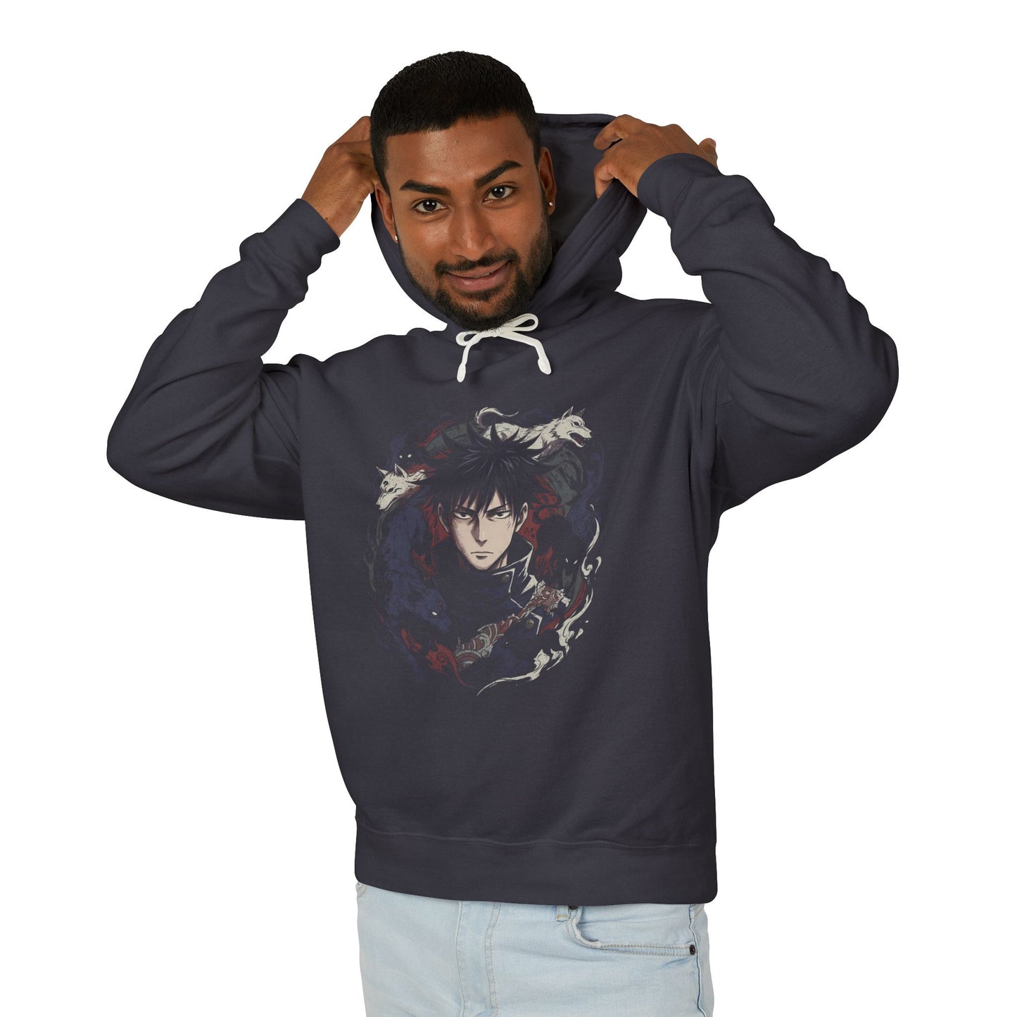 Jujutsu Kaisen Megumi Fushiguro Ten Shadows Technique Design Unisex Premium Hoodie