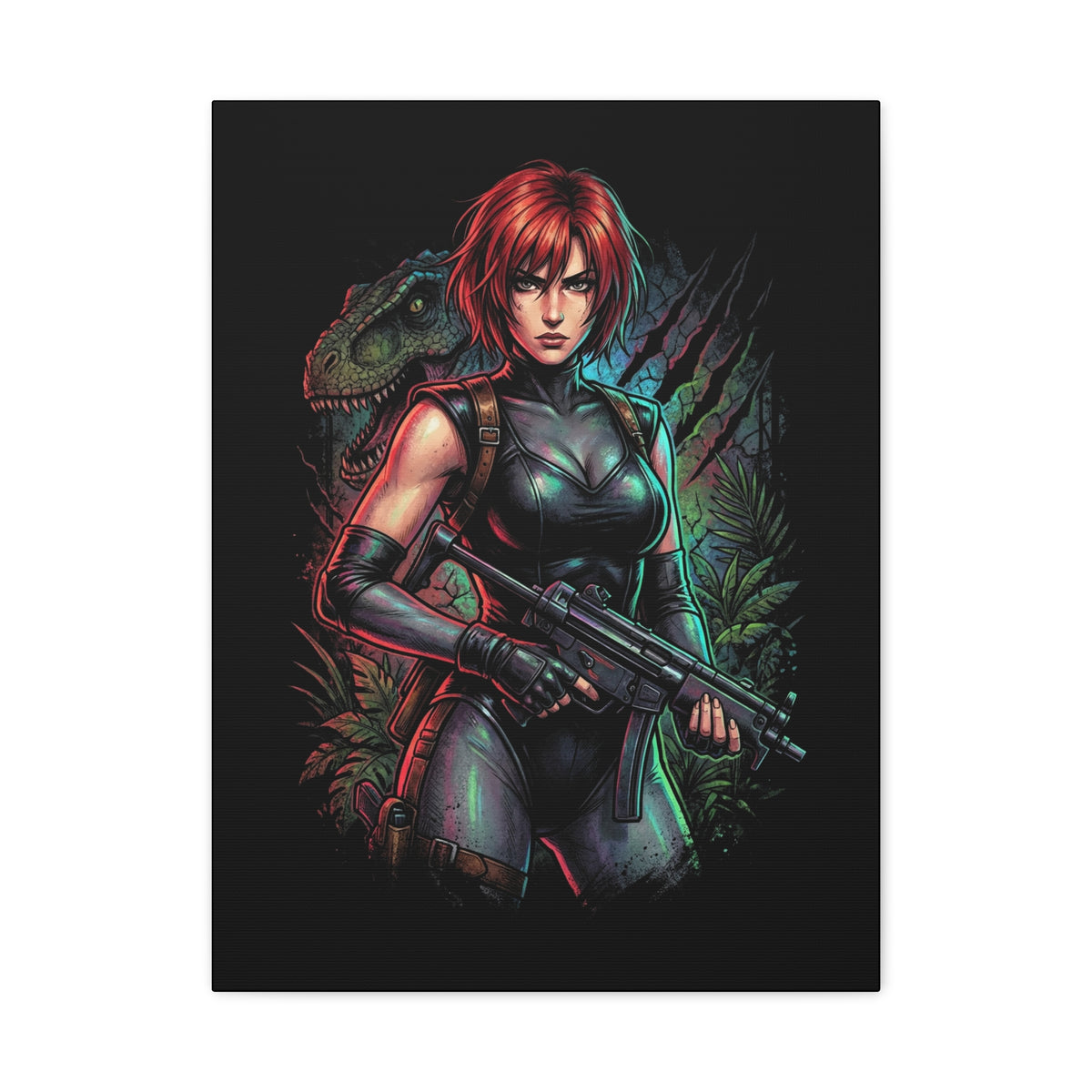 Dino Crisis Regina Red Hair Tactical Gear Portrait Canvas Print