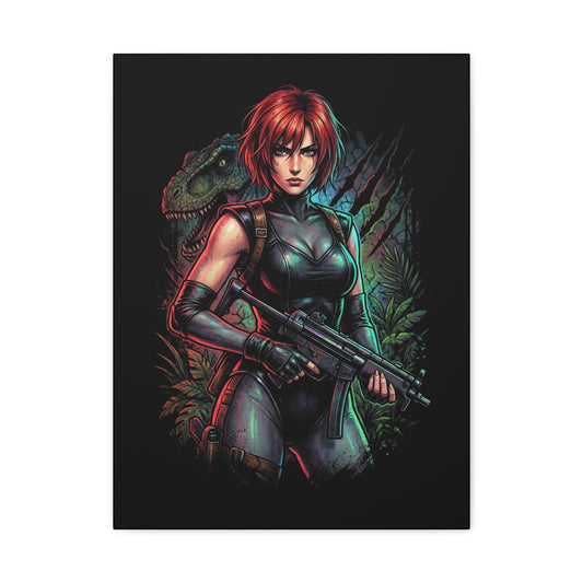 Dino Crisis Regina Red Hair Tactical Gear Portrait Canvas Print